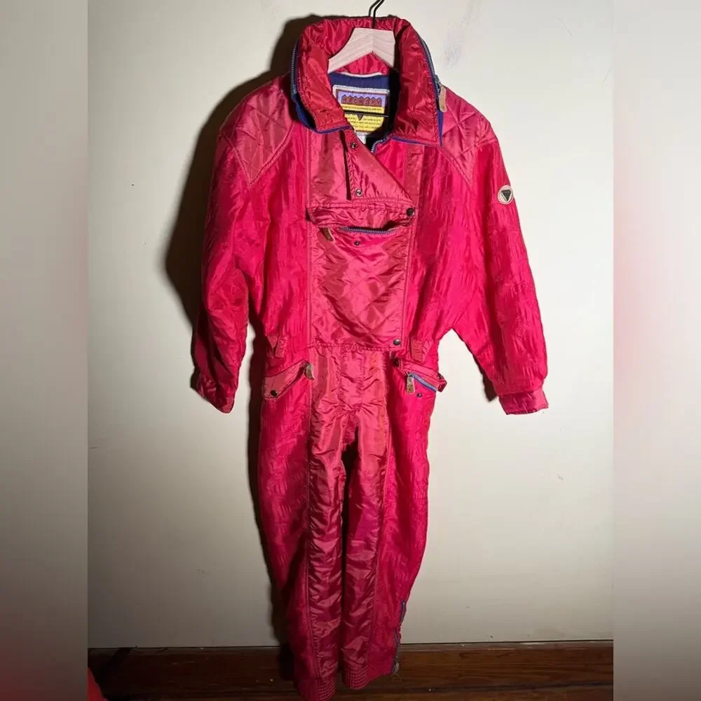 VINTAGE HICKORY full body winter French snow ski suit 6 - Picture 3 of 9